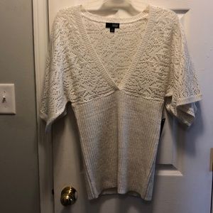 white Sweater with silver accent